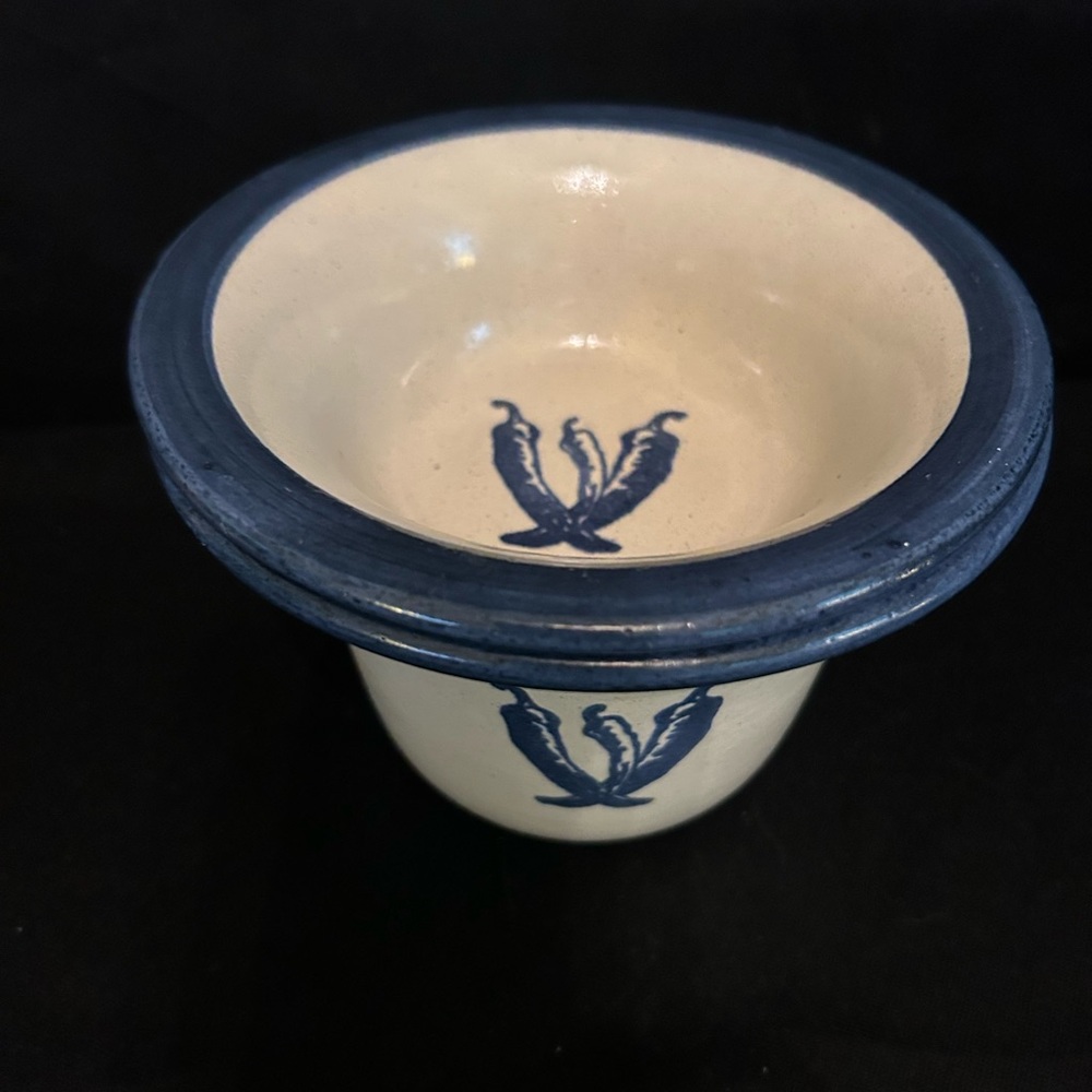 W.A. Painter Pottery Works Hand Turned Pottery Hot Cold Dip Keeper Crock Salsa